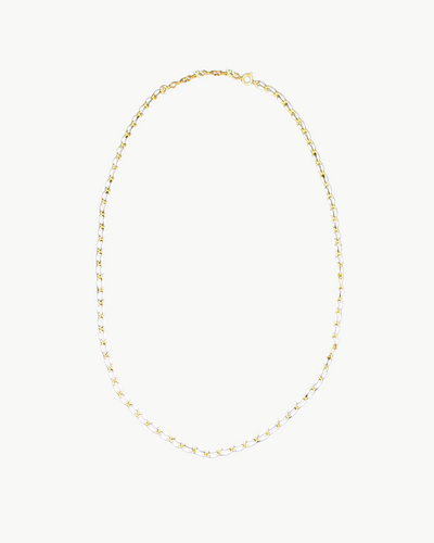 OVAL LINK NECKLACE IN WHITE - Romi Boutique