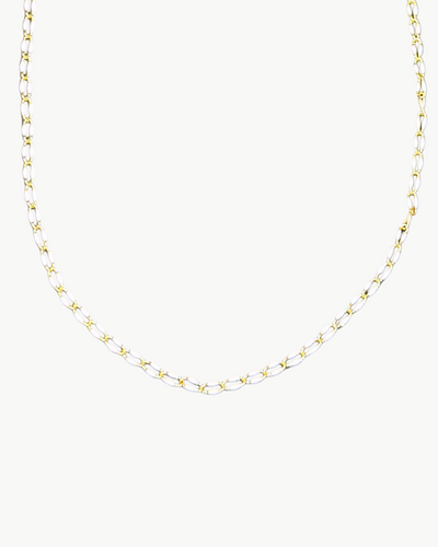 OVAL LINK NECKLACE IN WHITE - Romi Boutique
