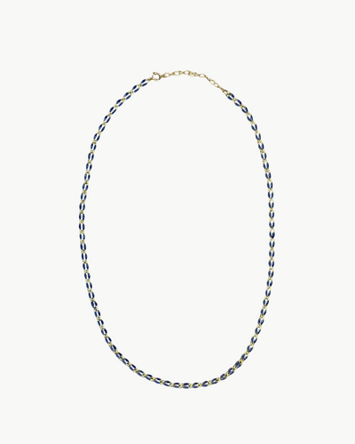 OVAL LINK NECKLACE IN NAVY - Romi Boutique
