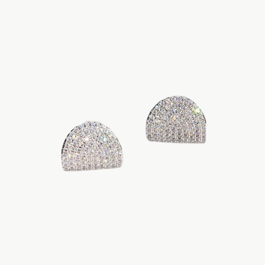 Silver Arc Stud Earrings