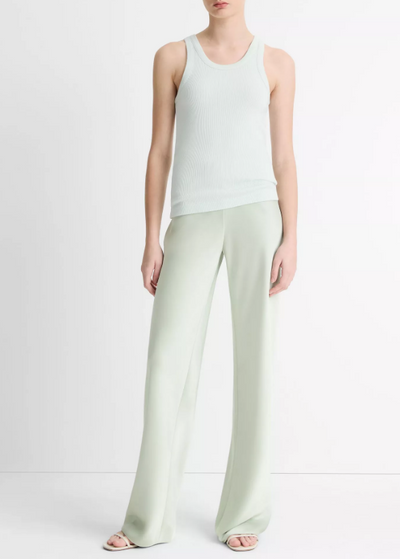 RIBBED SCOOP-NECK TANK IN AQUA DEW - Romi Boutique