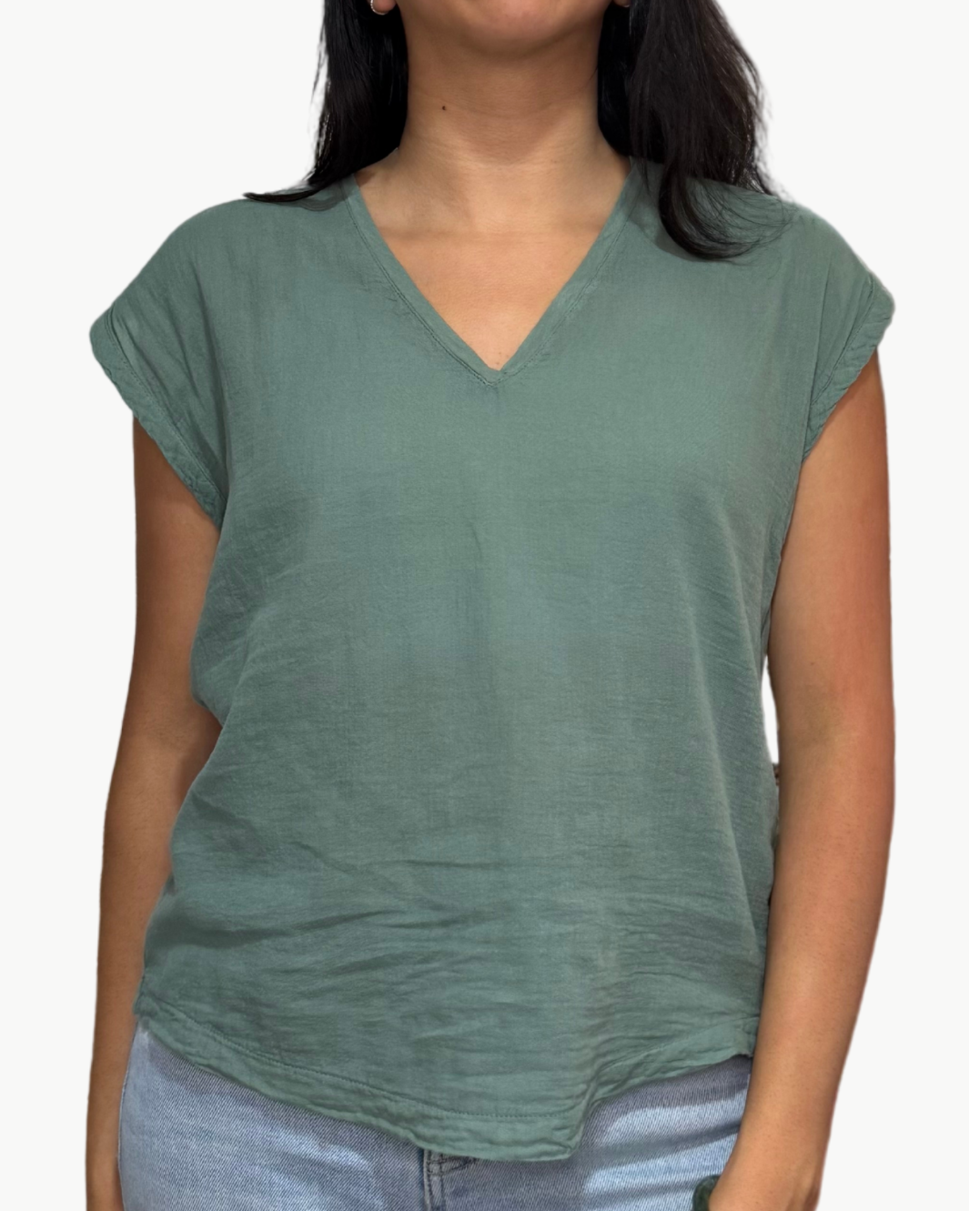 TOMARI KNIT T-SHIRT IN AGAVE - Romi Boutique