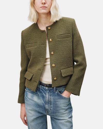 PAIGE JACKET IN ARMY GREEN - Romi Boutique