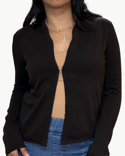 STEALTH CARDIGAN IN BURNT COCOA