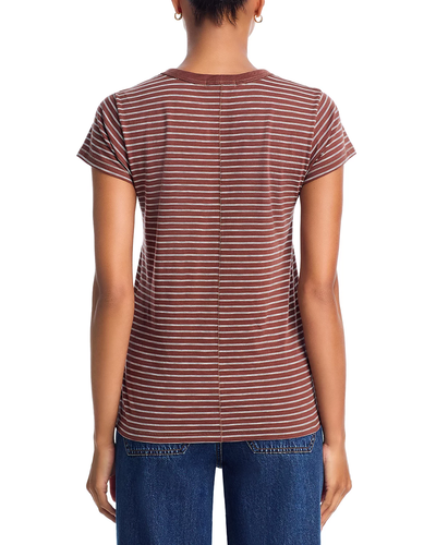 THE SLUB STRIPED TEE IN BROWN MULTI
