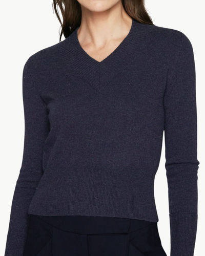 V NECK WITH HIGH CUFFS IN INK - Romi Boutique