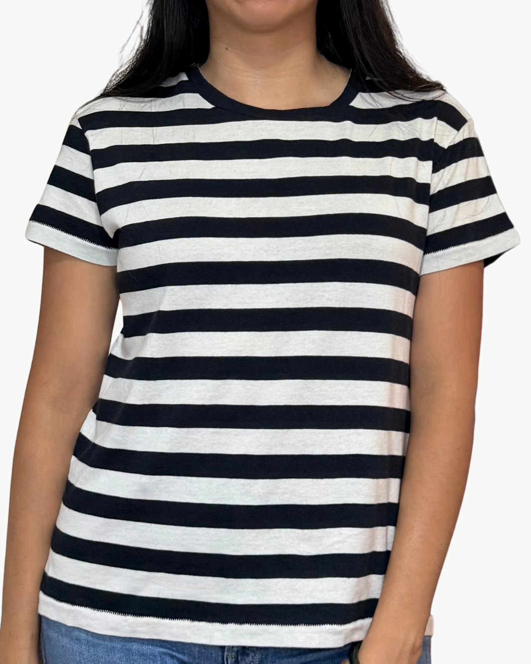 BRADY TEE IN DARK NAVY STRIPE - Romi Boutique