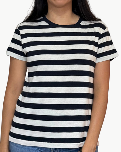 BRADY TEE IN DARK NAVY STRIPE - Romi Boutique