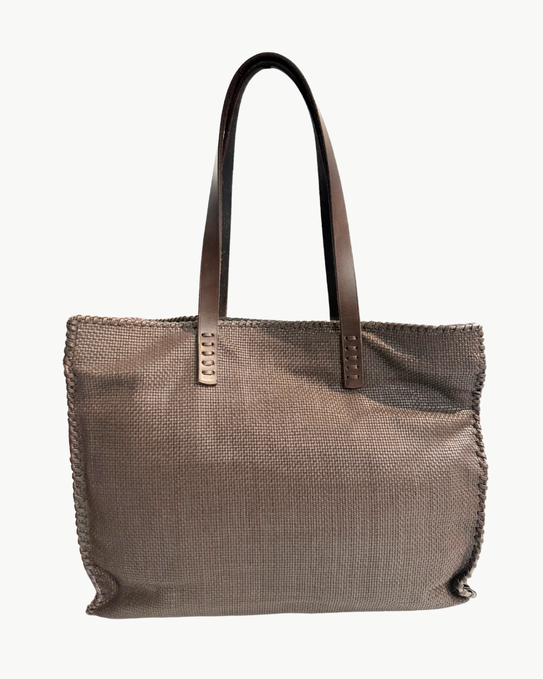 CHECK TOTE IN GREY