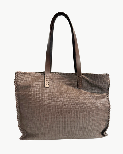 CHECK TOTE IN GREY