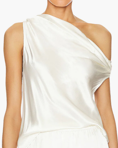 SILK BIAS OFF-SHOULDER IN OFF WHITE