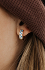 Romi Blue & White Checkered Hoops at Romi Boutique