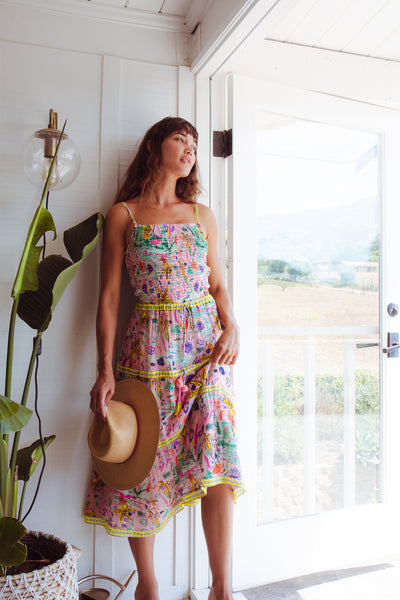 ODETTE MIDI DRESS IN SUNSHINE PRINT