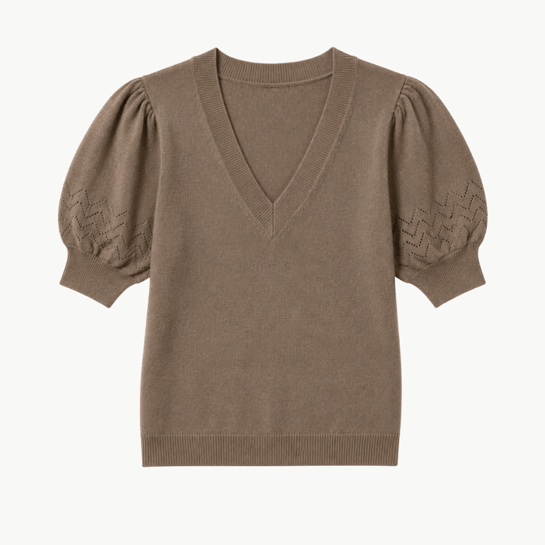 Reina Puff Cashmere Top