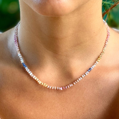 LONG LEI IN PASTEL SAPPHIRE