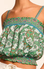 Ramy Brook MILEY SMOCKED SLEEVELESS CROP TOP at Romi Boutique