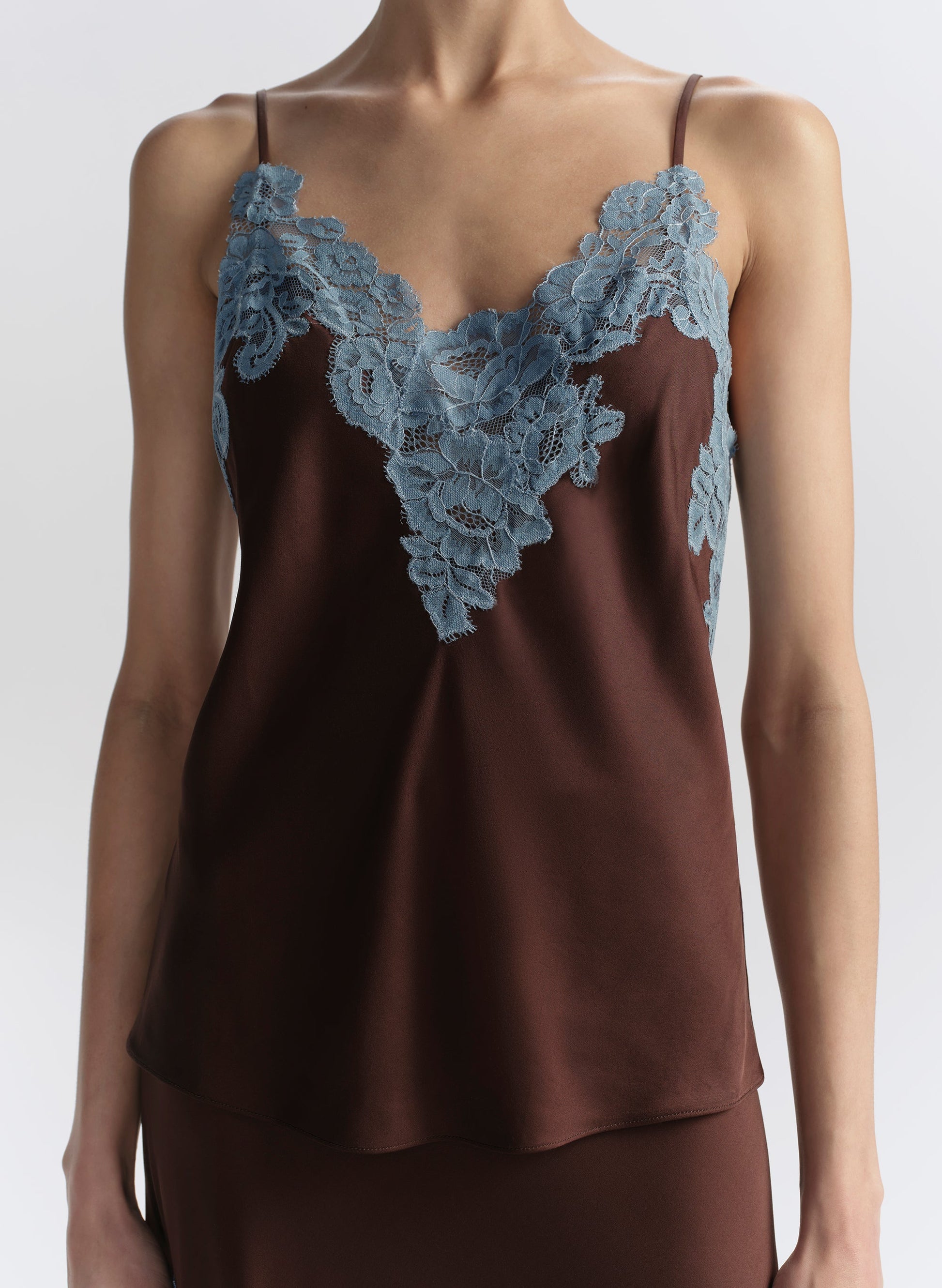 A.L.C Hana Satin and Lace Camisole Top at Romi Boutique