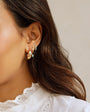 EF Collection Reversible Diamond & Turquoise Mini Huggie Earrings at Romi Boutique