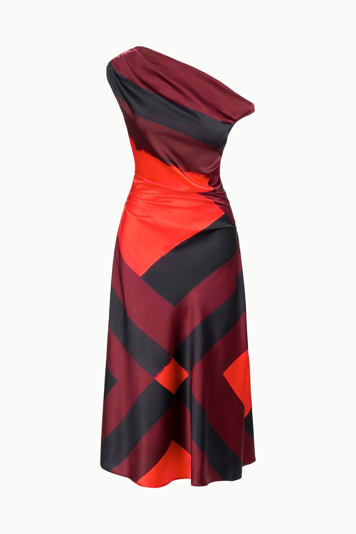 PHARE SILK DRESS IN RUBY PRISM