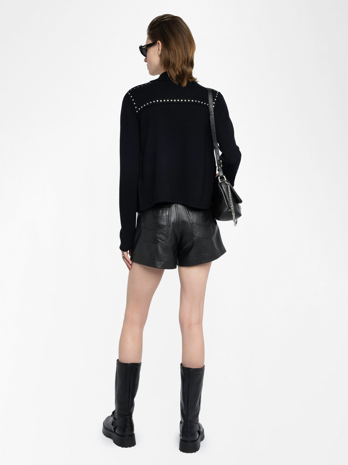 ADANY CARDIGAN STUDS IN BLACK