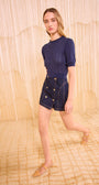 Ulla Johnson GEMMA SHORT SLEEVE KNIT TOP at Romi Boutique