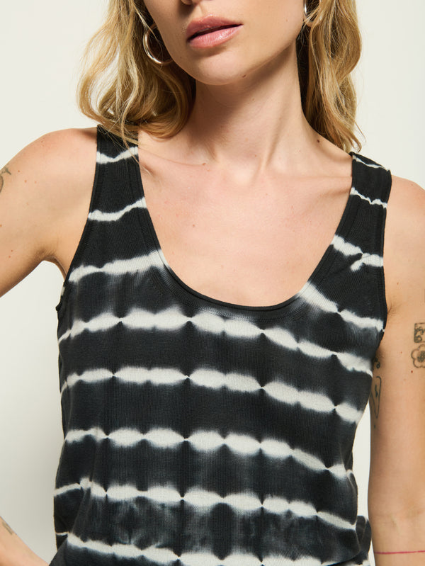 SIENNA SWEATER TANK IN TIE DYE STRIPE - Romi Boutique