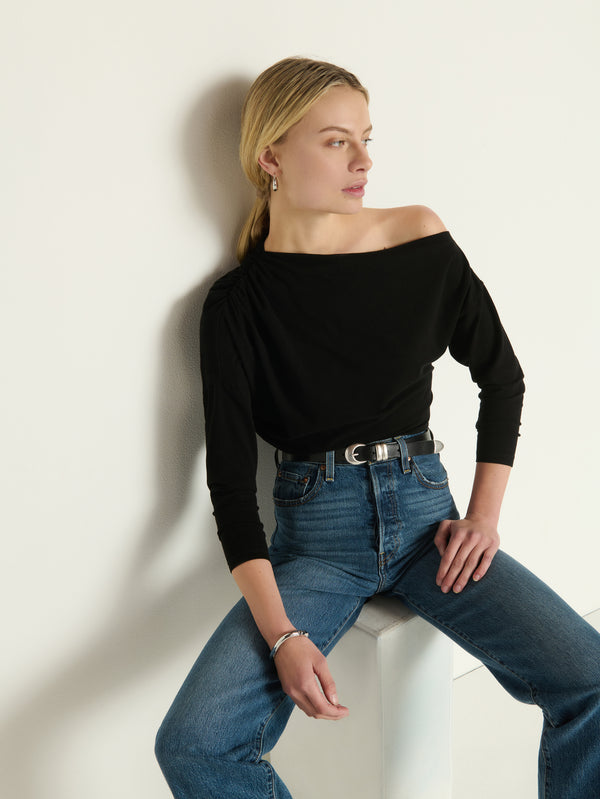 PIETRA OFF SHOULDER TOP IN JET BLACK - Romi Boutique
