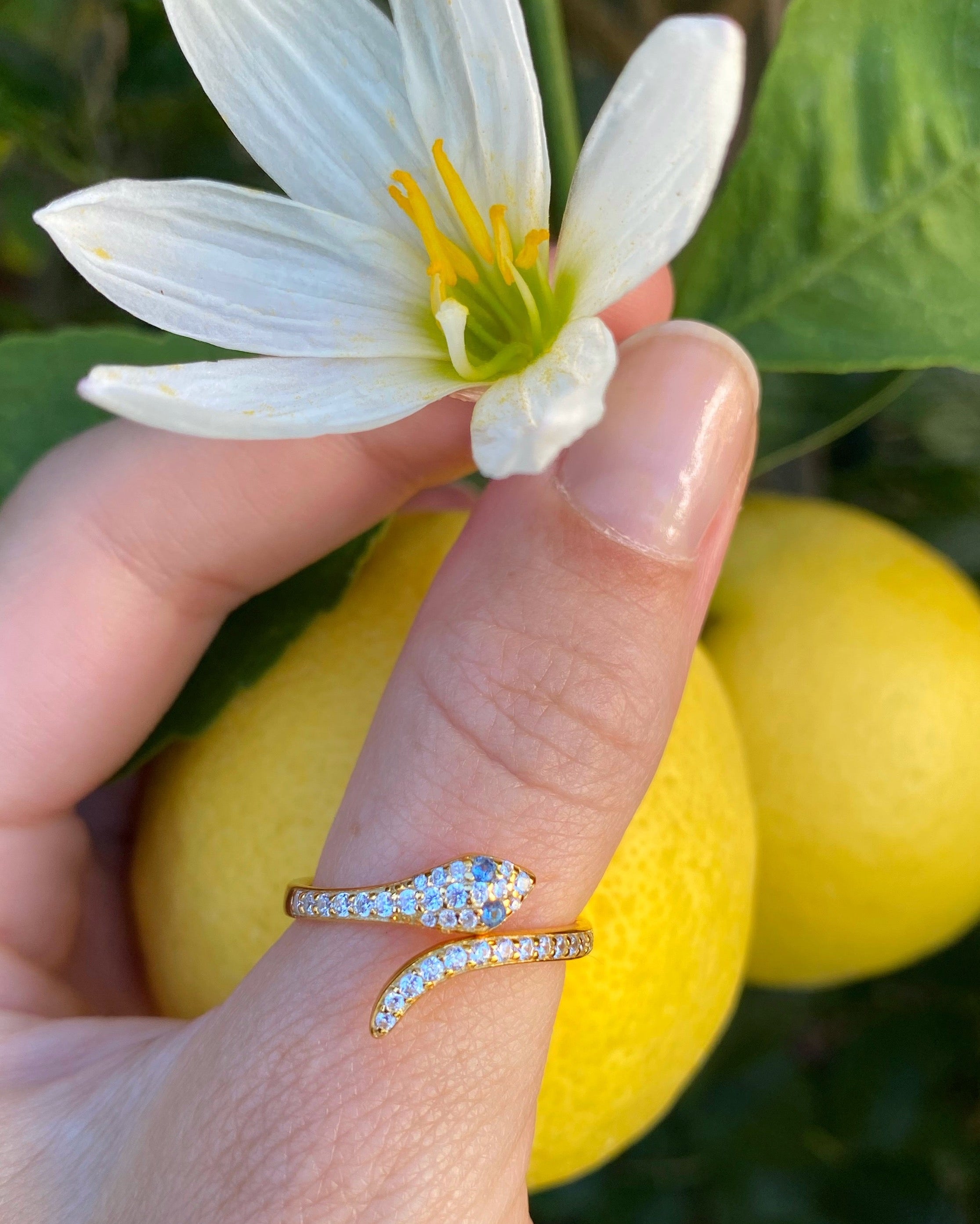 SNAKE CHARMER RING IN GOLD - Romi Boutique