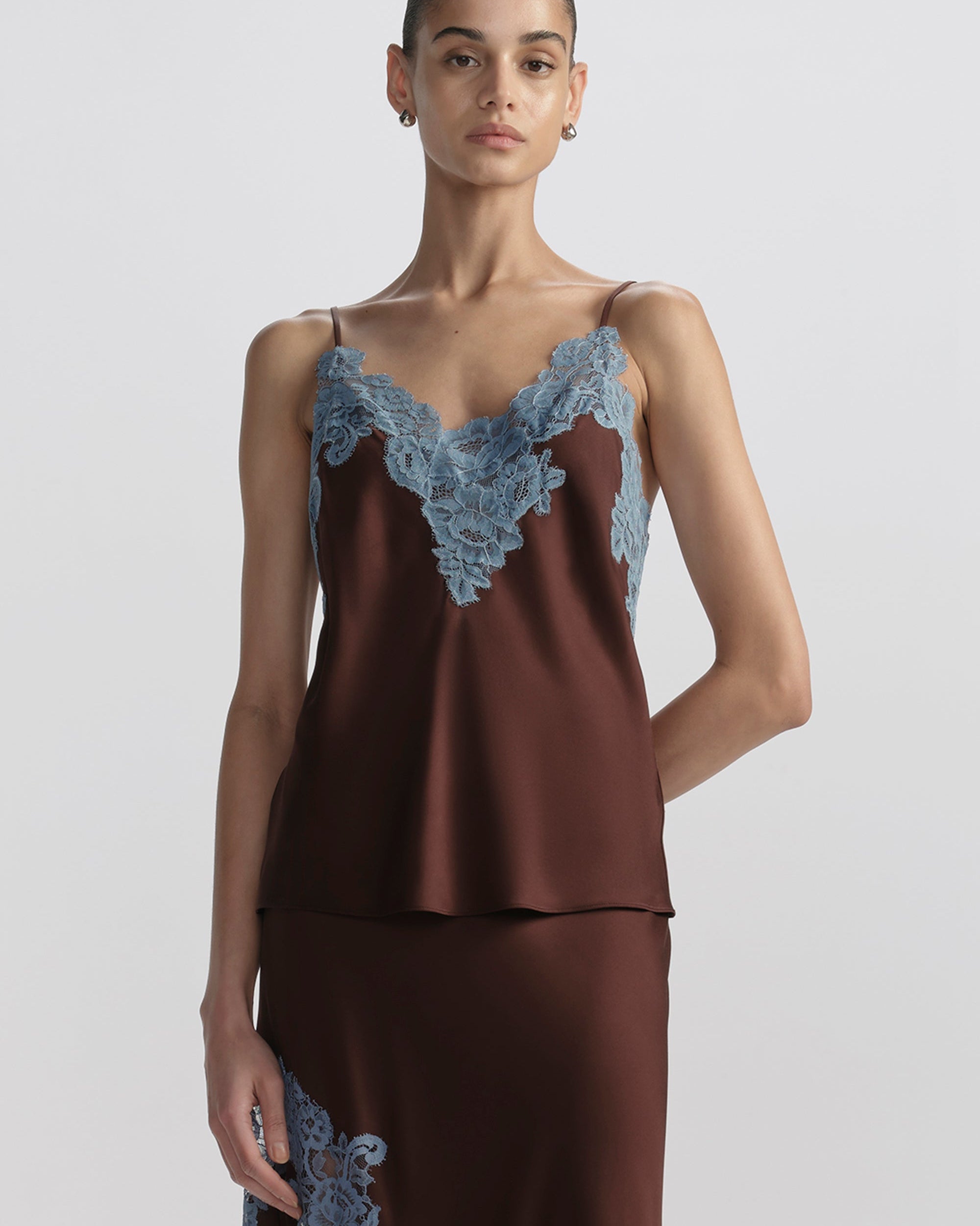 A.L.C Hana Satin and Lace Camisole Top at Romi Boutique