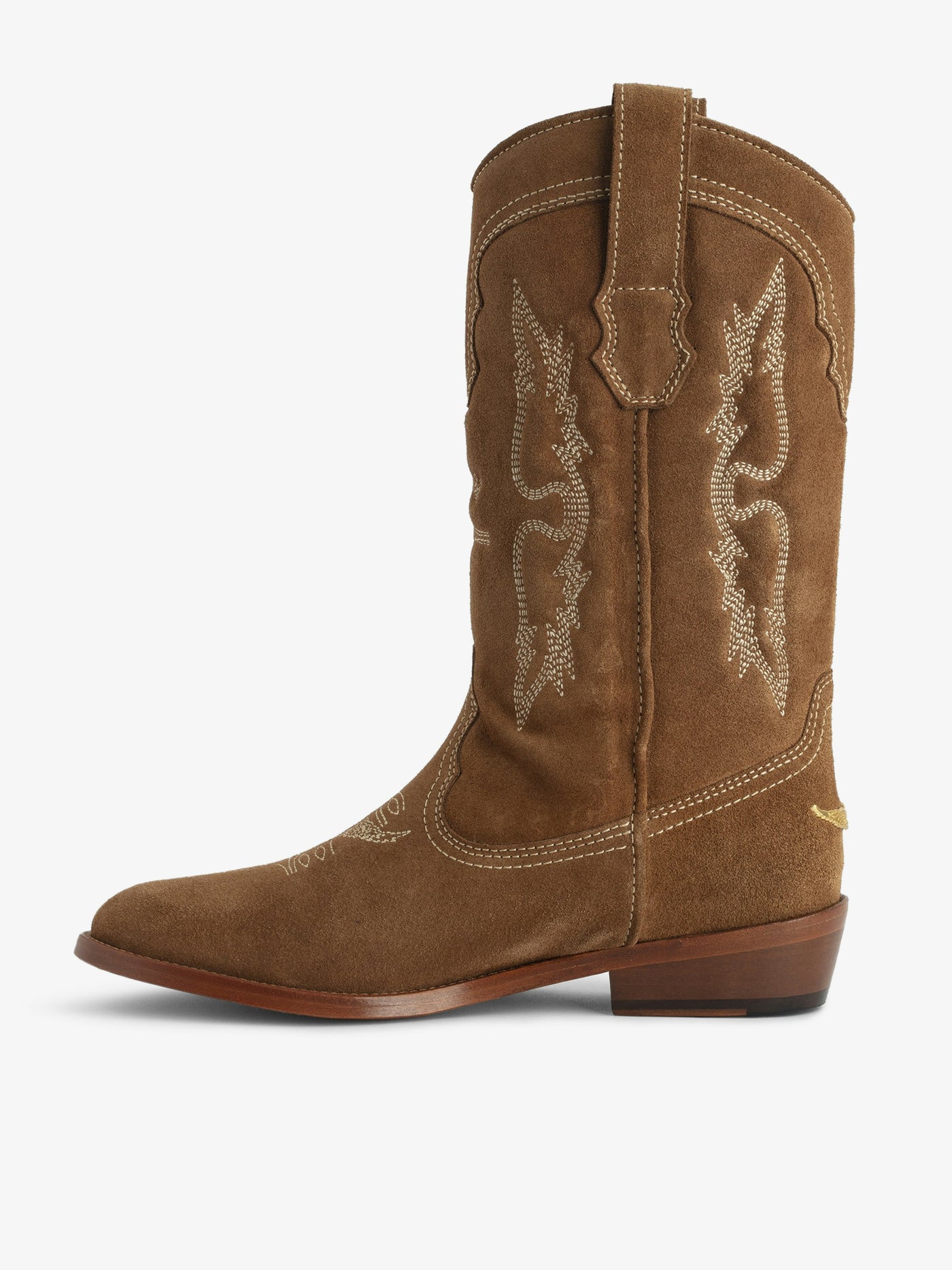 TEX WESTERN SUEDE BOOTS IN COGNAC