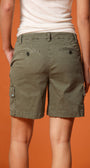 Mason's CHILE CARGO BERMUDA SHORT IN MILITARY GREEN at Romi Boutique