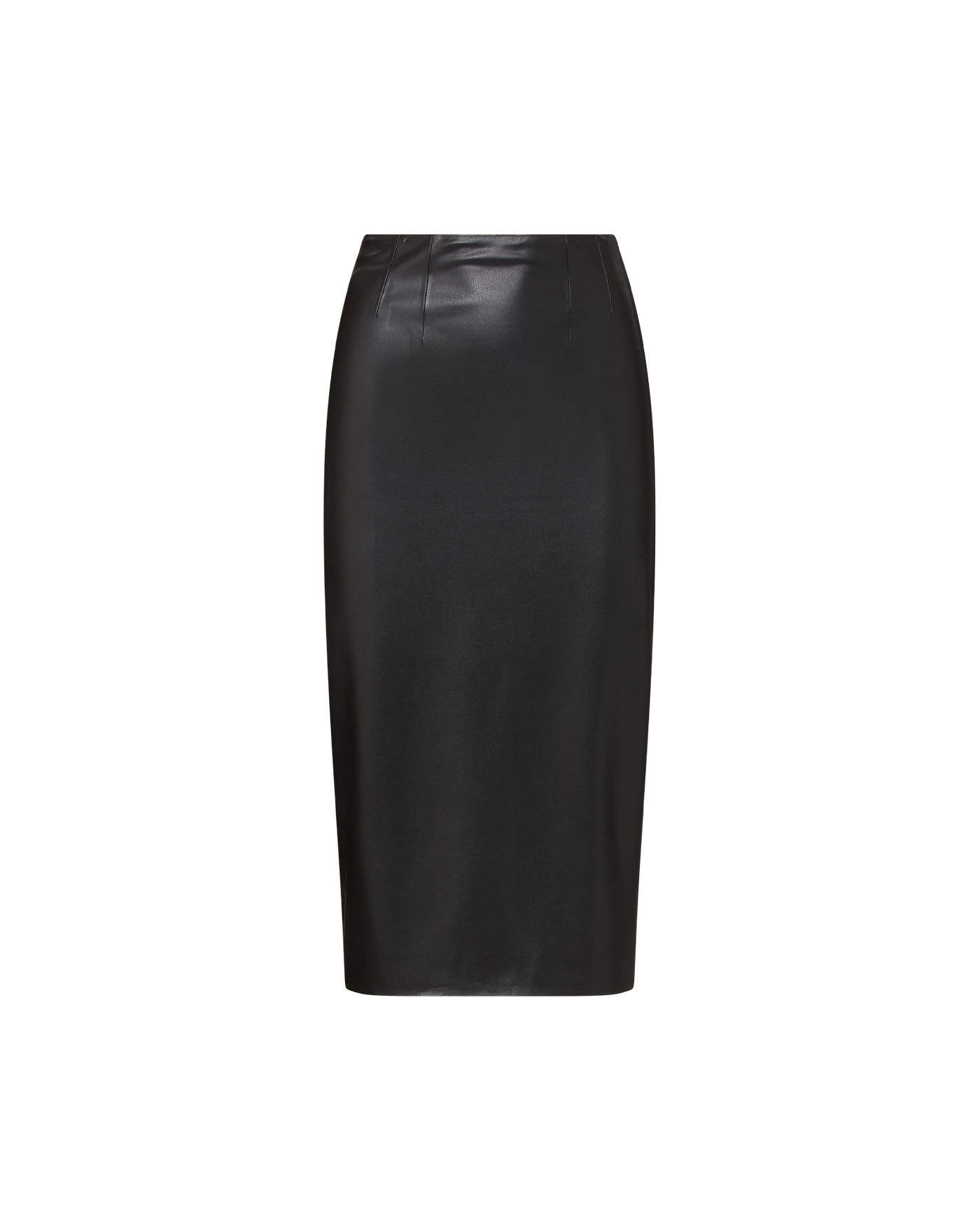 HOLMES MIDI PENCIL SKIRT IN BLACK VEGAN LEATHER