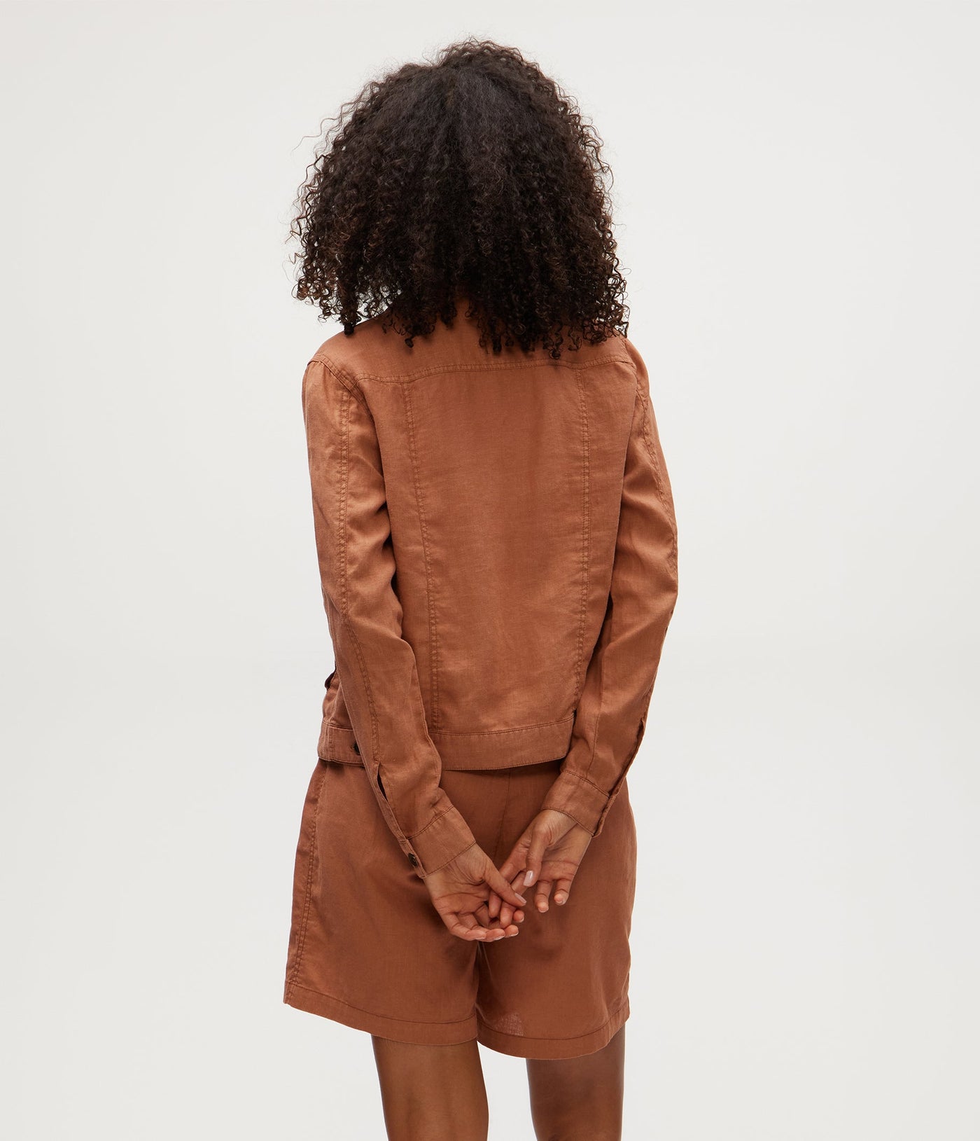 JEAN LINEN JACKET IN TERRA - Romi Boutique