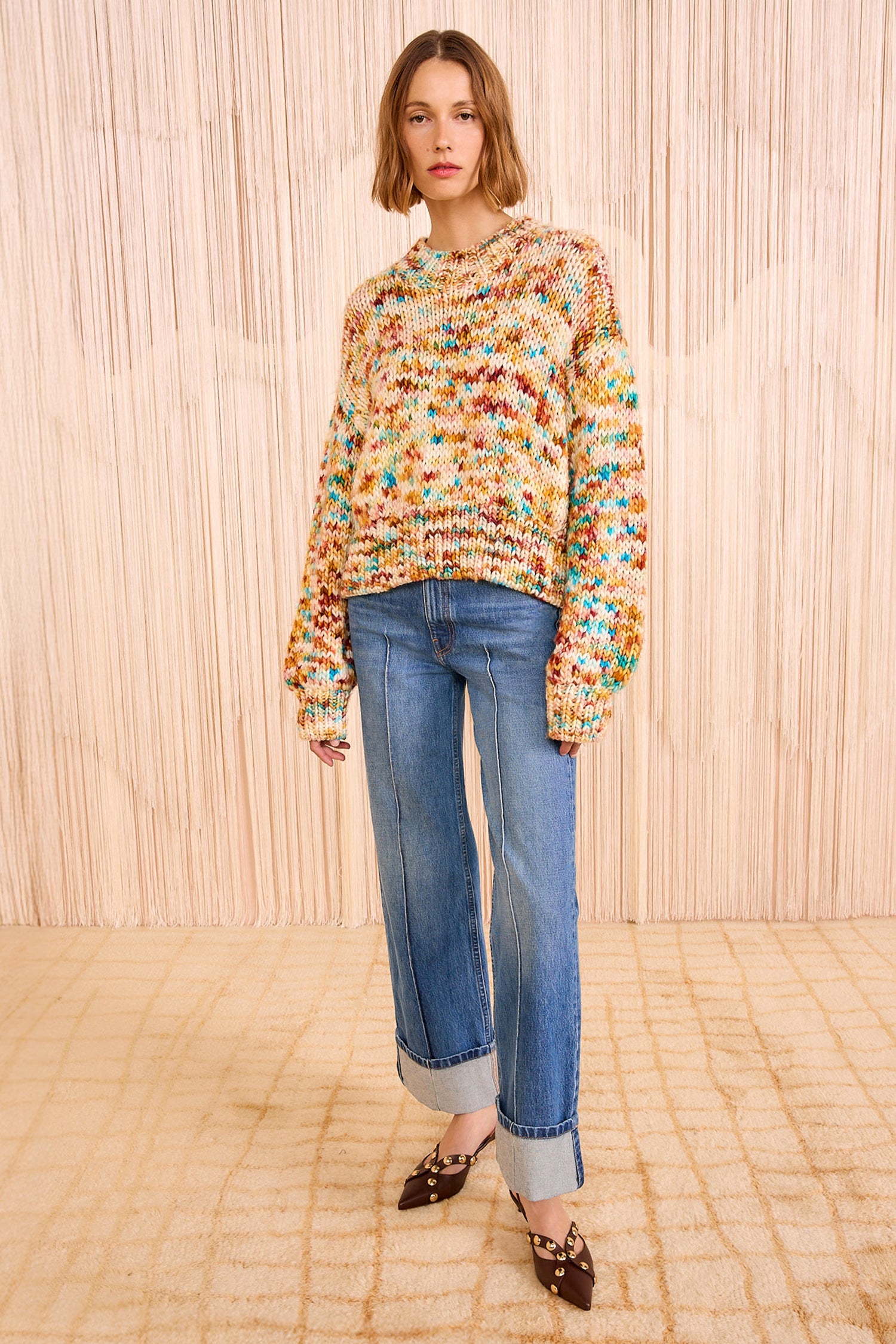 Ulla Johnson MAUDE MULTICOLOR KNIT PULLOVER at Romi Boutique