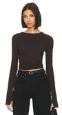 Enza Costa CASHMERE EASY CUFFED CREW at Romi Boutique