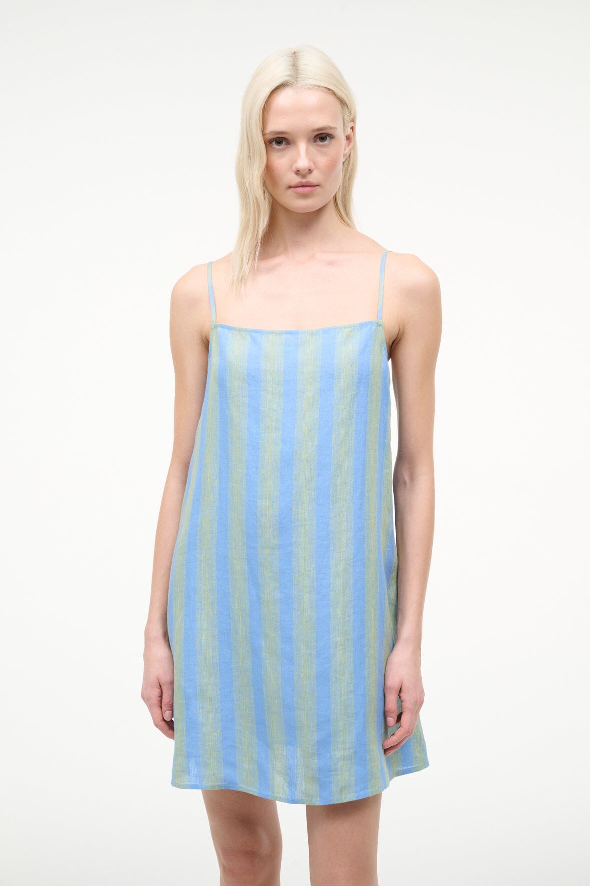 Staud LAURA LINEN MINI DRESS at Romi Boutique