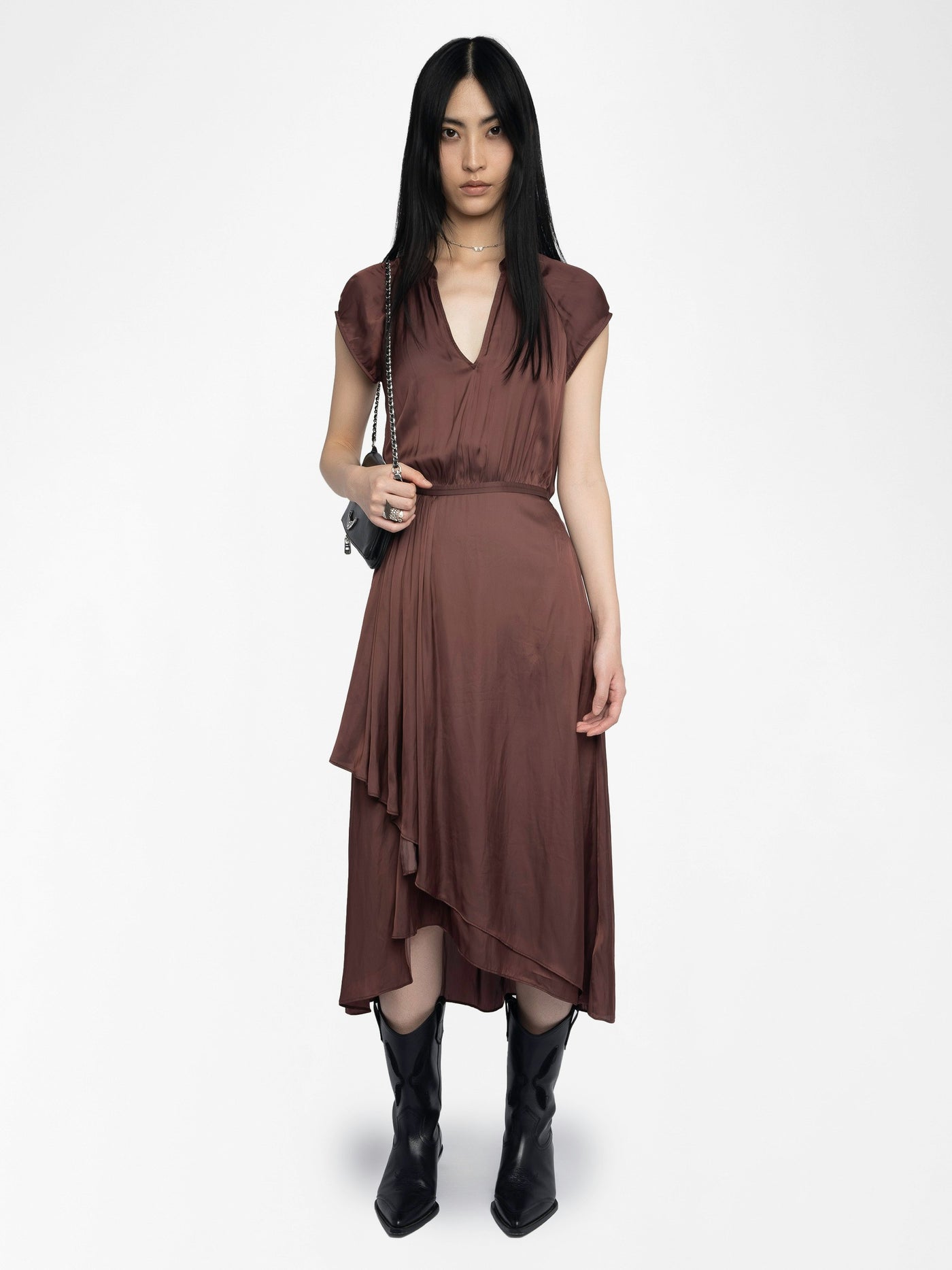 RANDALL DRESS IN BURGUNDY
