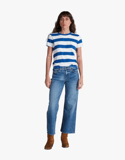 CLASSIC TEE STRIPE IN COBALT THICK STRIPE - Romi Boutique