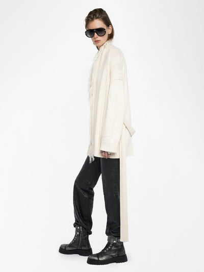 ALPA MID-LENGTH COAT IN ECRU