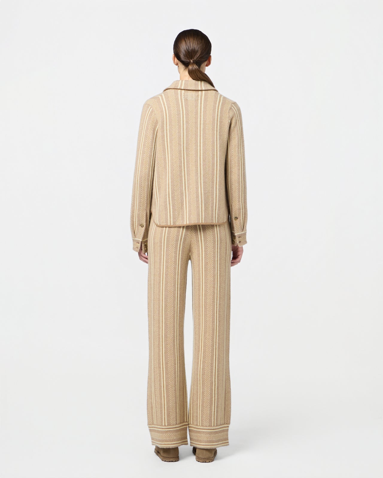 DYLAN STRIPE SHIRT IN ALMOND COMBO
