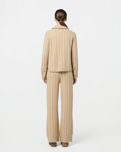 DYLAN STRIPE SHIRT IN ALMOND COMBO