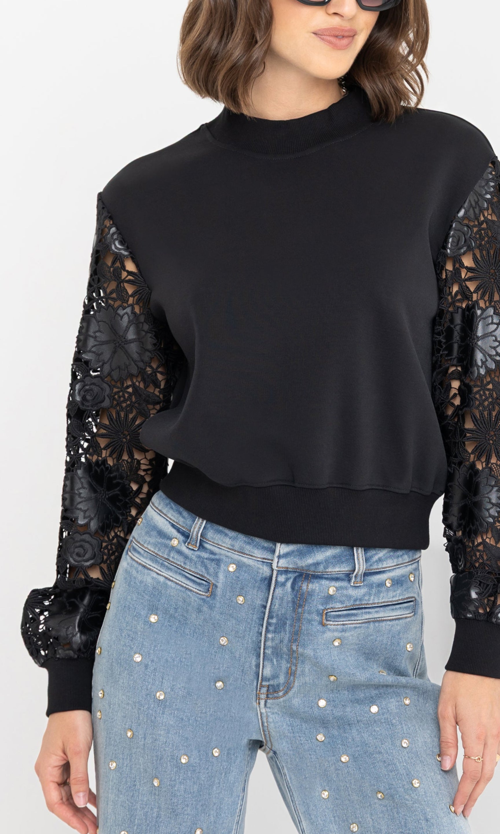 THERON GUIPURE SWEATSHIRT