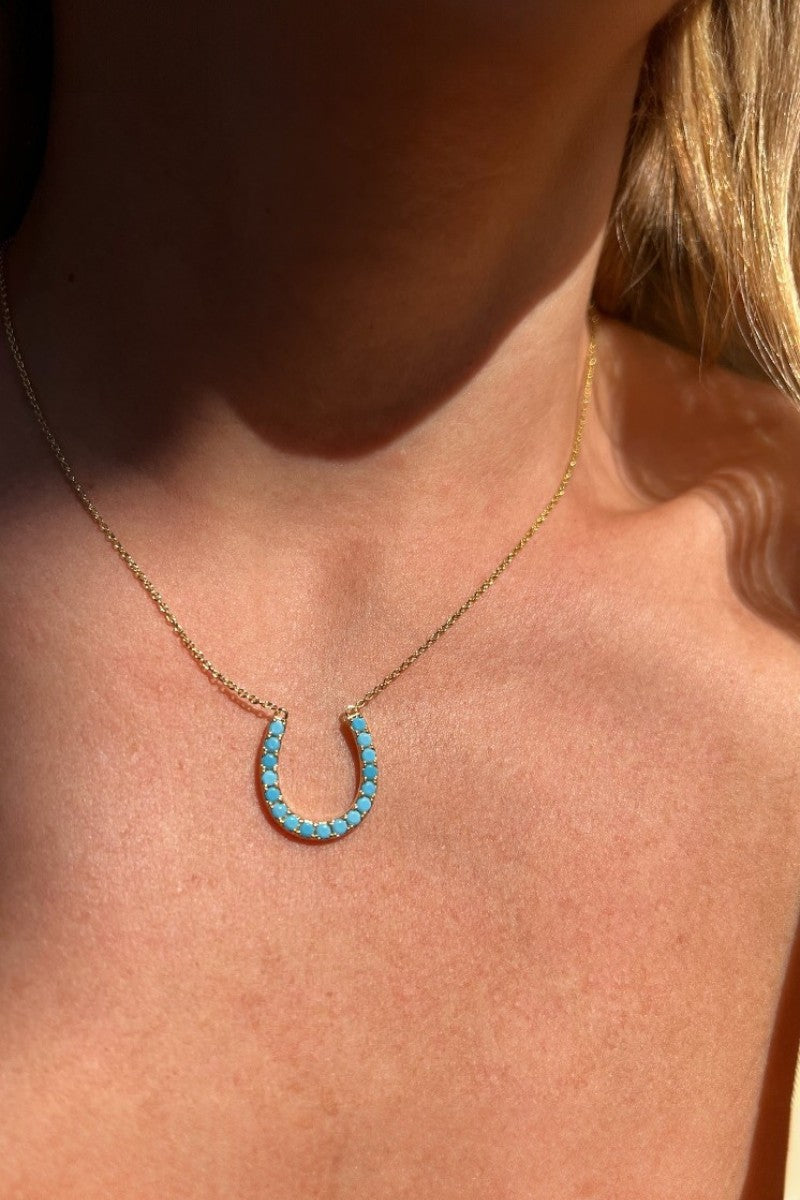 Native Gem Lucky Horseshoe Necklace at Romi Boutique
