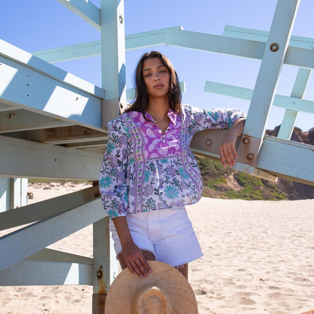 MICHELLE TOP IN MIXED PRINTS - Romi Boutique