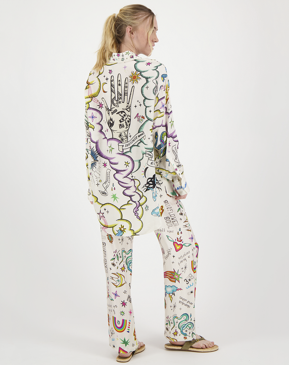 Me369 BAILEY STRAIGHT LEG PRINTED PANT at Romi Boutique