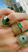 Native Gem Utopia Ring in Aqua Moss at Romi Boutique