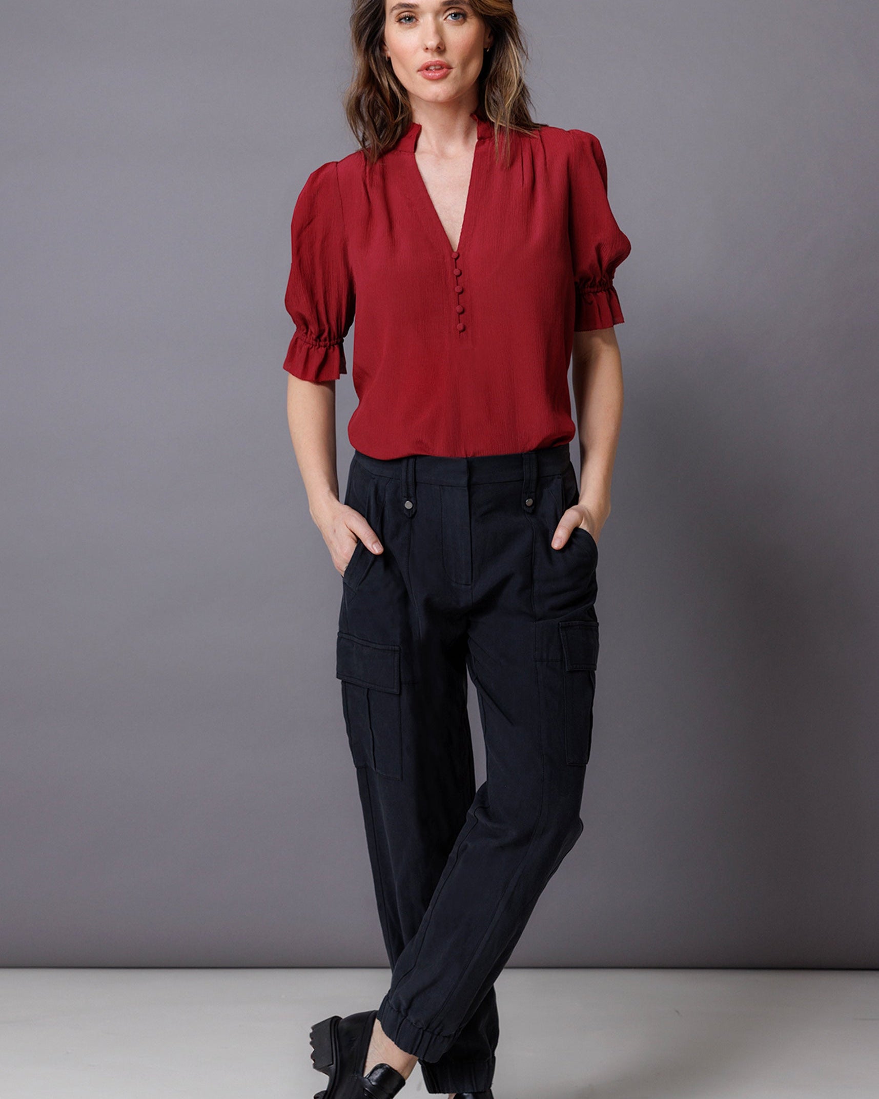 Go Silk Go Evermore Blouse at Romi Boutique