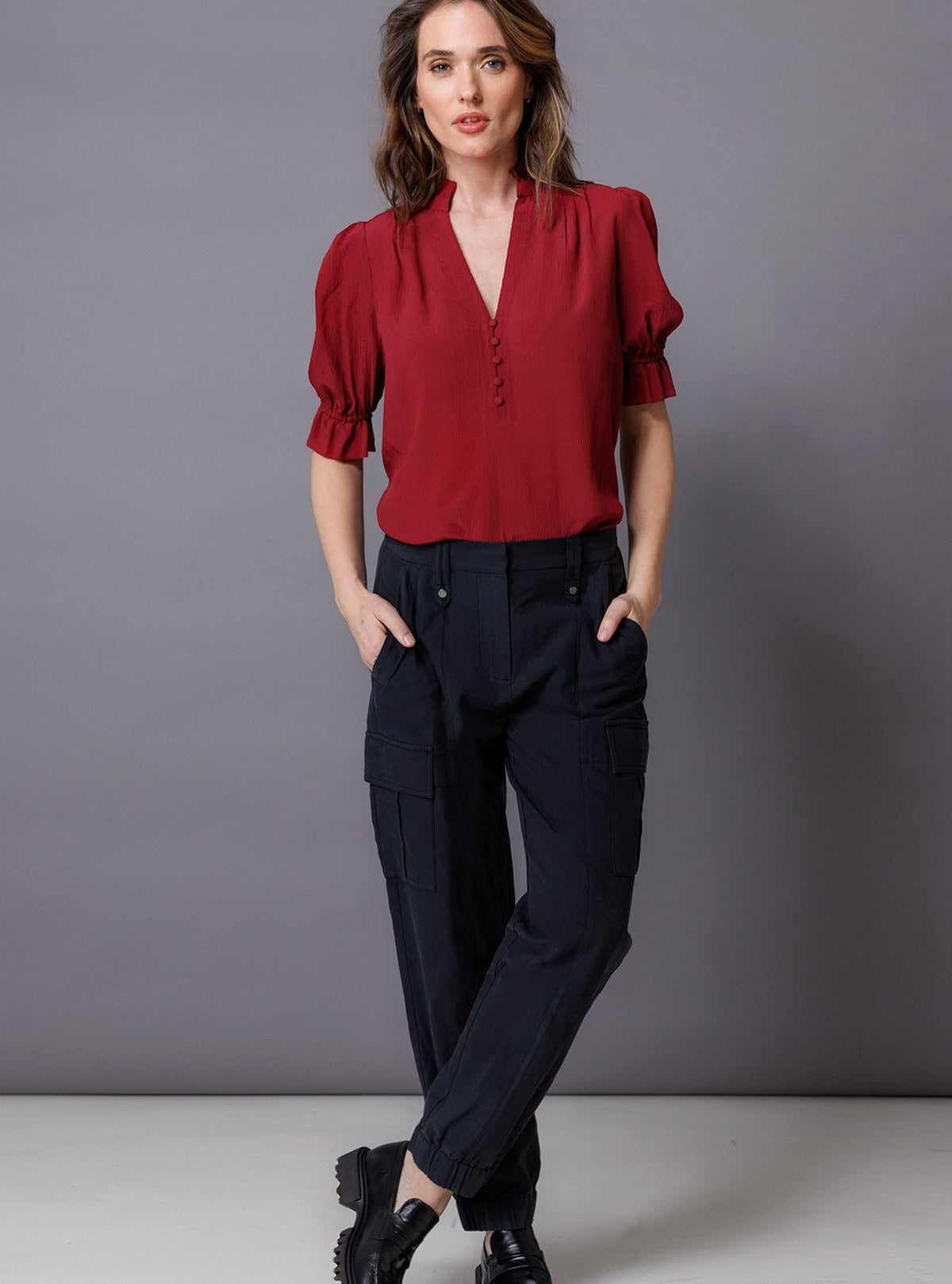 Go Silk Go Evermore Blouse at Romi Boutique