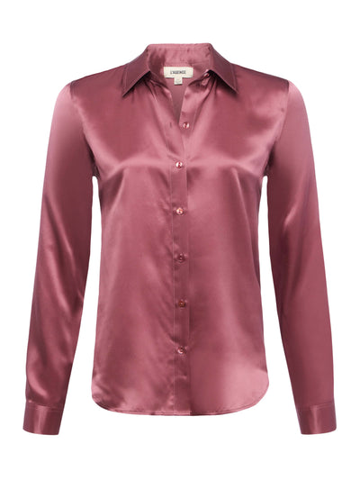 TYLER SILK BLOUSE IN DARK MAUVE
