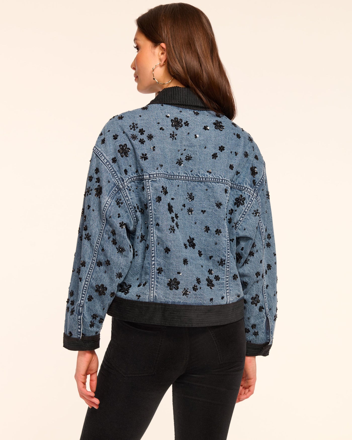 ROBIN EMBELLISHED JEAN JACKET IN BEADED DENIM - Romi Boutique